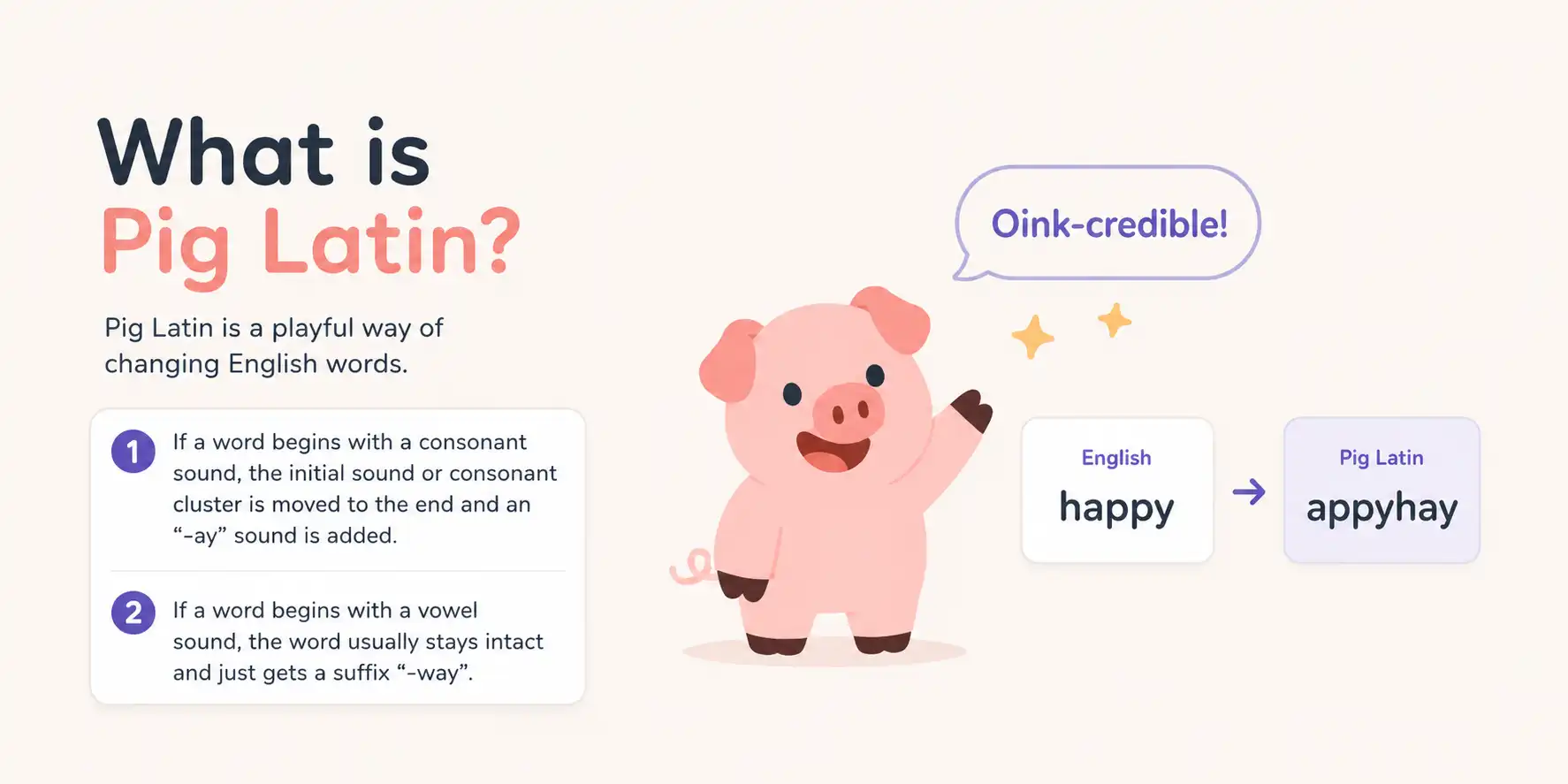 What is Pig Latin illustration